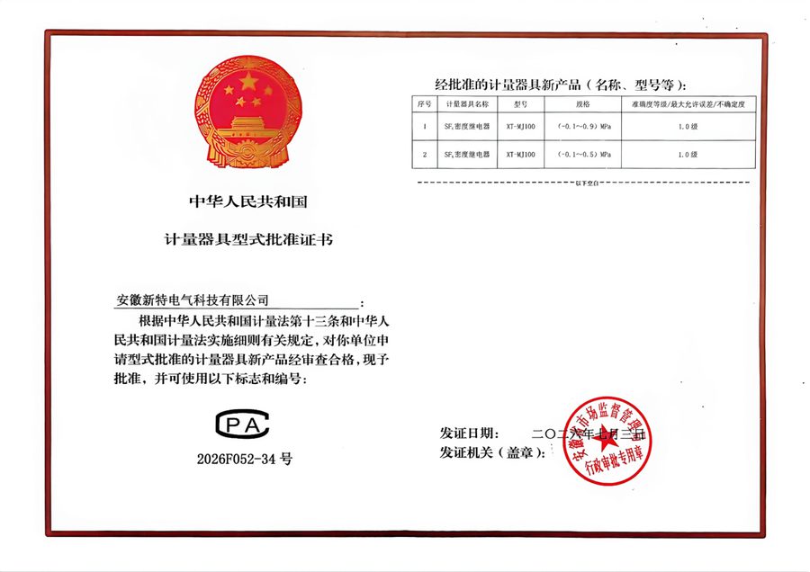 CPA pattern approval certificate