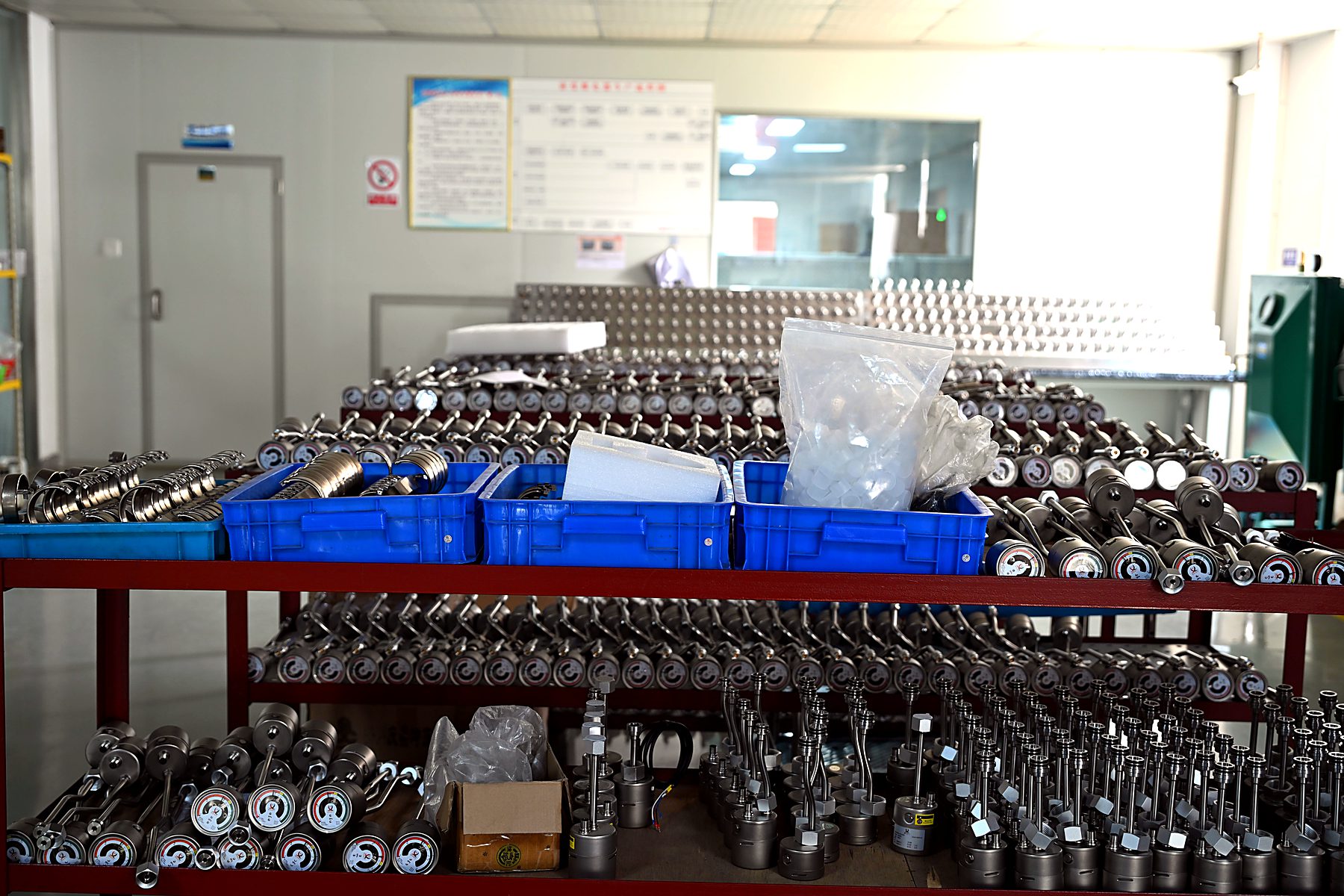 Assembled instruments awaiting calibration