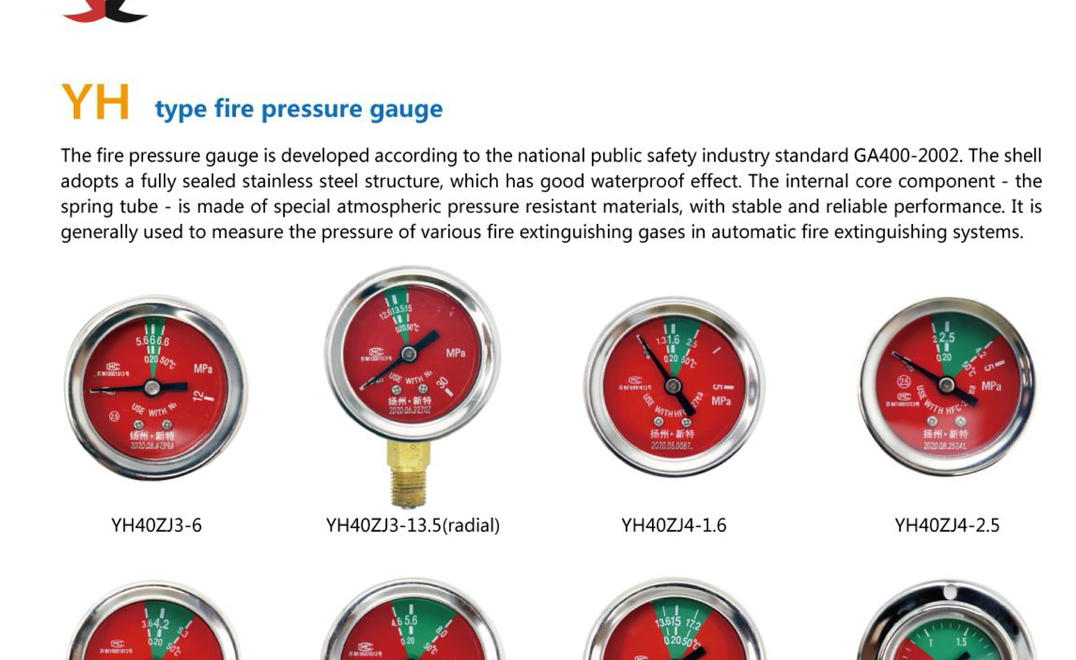 Fire pressure gauges