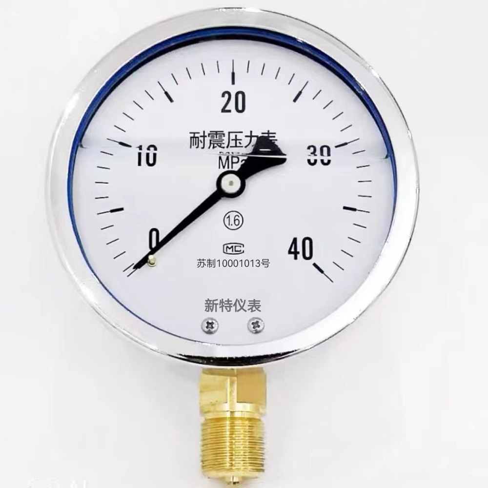 Mining double-needle shock-resistant pressure gauge