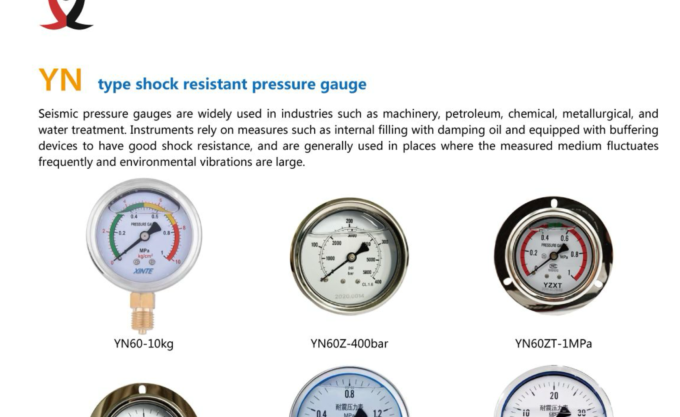 Shock resistant pressure gauges